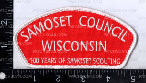 Patch Scan of Samoset Council Wisconsin 100 Years of Samoset Scouting