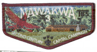 Nawakwa 3 Second Century Capital Campaign Flap (Dark Red Metallic Border)  Heart of Virginia Council