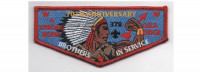 70th anniversary Lodge Flap Metallic Red Border (PO 87470)  Yucca Council #573