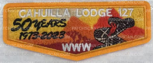 Patch Scan of Cahuilla 127 50 Years chenille flap