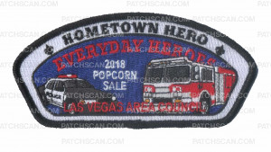 Patch Scan of Hometown Hero Everyday Heros 2018 Popcorn Sale LVAC (Black Metallic Border)