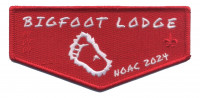 Bigfoot Lodge NOAC 2024 red flap Glacier's Edge Council #620