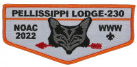 Pellissippi Lodge 230 NOAC 2022 flap orange border Great Smoky Mountain Council #557
