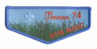 Timmeu 74 2018 NOAC flap blue border Northeast Iowa Council #178