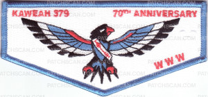 Patch Scan of Kaweah 379 70th Anniversary flap (Blue Border)