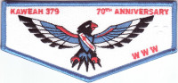 Kaweah 379 70th Anniversary flap (Blue Border) Alameda Council #22