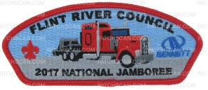 Patch Scan of 2017 National Jamboree - FRC - Tractor Trailer -  Red Border