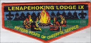 Patch Scan of Lenapehoking IX Flap Fifteen Years of Service 