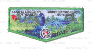 Patch Scan of K122762 - LAKOTA LODGE TOGETHER IN SERVICE NOAC 2015 FLAP (SPRING/GREEN)
