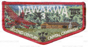 Patch Scan of Nawakwa 3 Second Century Capital Campaign Flap (Red Metallic) 