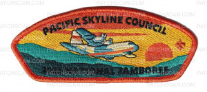 Patch Scan of Pacific Skyline Council 2026 NJ C-130 JSP orange border