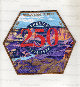 Patch Scan of Garand Canyon Council 2026 NJ Center patch copper met bdr