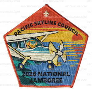 Patch Scan of Pacific Skyline Council 2026 NJ Center patch orange border