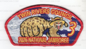 Patch Scan of Twin Rivers Council 2026 NJ 3 JSP red border 