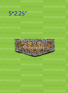 Patch Scan of Echockotee Honey Flap (Black & White Variegated Border)