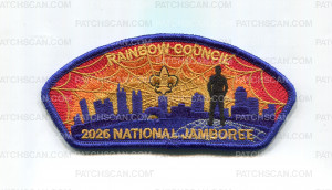 Patch Scan of Rainbow Council 2026 NJ Scout with skyline JSP blue border 