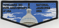 Yowlumne 303 250th Anniv, USA 2026 NJ flap black border Golden Empire Council #47