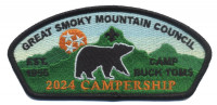 GSMC 2024 Campership Est 1955 CSP black bdr Great Smoky Mountain Council #557