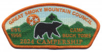GSMC 2024 Campership Since 1955 CSP orange border Great Smoky Mountain Council #557