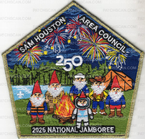 Patch Scan of Sam Houston Area Council Jamboree 2026 (Center) Gold Metallic