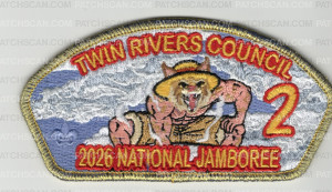 Patch Scan of Twin Rivers Council 2026 NJ 2 JSP gold met border