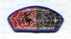 Patch Scan of Rainbow Council 2026 NJ Scout rappelling JSP black border