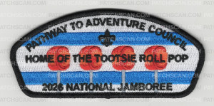 Patch Scan of Pathway to Adventure Council 2026 NJ Tootsie Roll Pop JSP black border