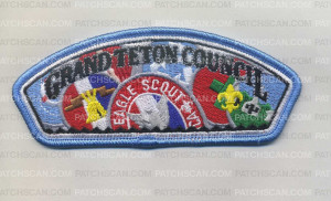 Patch Scan of K122606 - GRAND TETON COUNCIL - EAGLE SCOUT CSP (LIGHT BLUE BORDER)