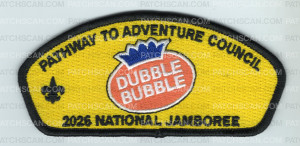 Patch Scan of Pathway to Adventure Council 2026 NJ Dubble Bubble JSP black border