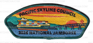 Patch Scan of Pacific Skyline Council 2026 NJ container ship JSP green border