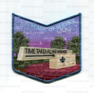 Patch Scan of Mitigwa Lodge 75th Memories Pocket Piece (Dark Blue)