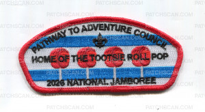 Patch Scan of Pathway to Adventure Council 2026 NJ Tootsie Roll Pop JSP red border