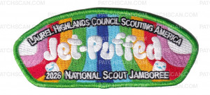 Patch Scan of Laurel Highlands Council 2026 Jamboree Set (Marshmallow) Green
