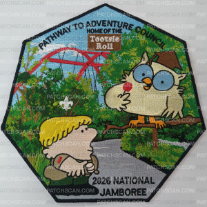 Patch Scan of Pathway to Adventure 2026 NJ Center patch red border