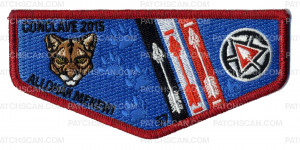Patch Scan of K124343 - Laurel Highlands Council - Allohak Menewi Lodge Flap (Red Metallic)