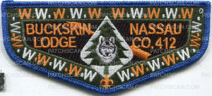 Patch Scan of Buckskin Lodge Nassau Metallic Blue Border