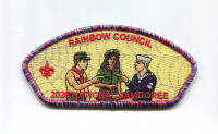 Rainbow Council 2026 NJ three Scouts pointing JSP rwb border Rainbow Council #702