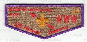 Patch Scan of Scouting Colorado 2026 Jamboree OA Flap (Buffalo Mt)
