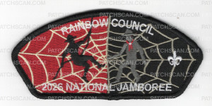 Patch Scan of Rainbow Council 2026 NJ Spider JSP Scout rappelling black border