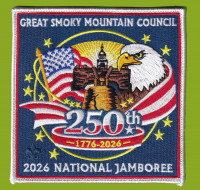 Great Smoky Mountain Council 2026 NJ Center patch rwb border Great Smoky Mountain Council #557