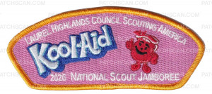 Patch Scan of Laurel Highlands Council 2026 Jamboree Set (Kool Aid) Orange