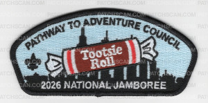 Patch Scan of Pathway to Adventure Council 2026 NJ Tootsie Roll JSP black border