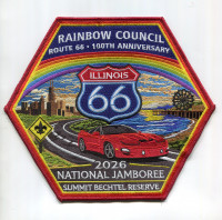 Rainbow Council 2026 NJ Center patch red bdr Rainbow Council #702