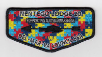 Nentego Lodge 20 Supporting Autism Awareness Flap Del-Mar-Va Council #81