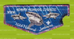 Patch Scan of North Florida Council 2026 Jamboree set - Shark Flap