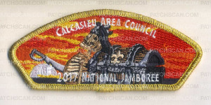 Patch Scan of 2017 National Jamboree - Calcasieu Area Council - Dead Mans Chest - Gold Metallic Border 