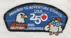 Patch Scan of Pathway to Adventure Council 2026 NJ 250 JSP black border