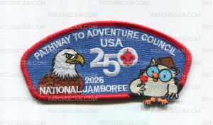 Patch Scan of Pathway to Adventure Council 2026 NJ 250 JSP red border