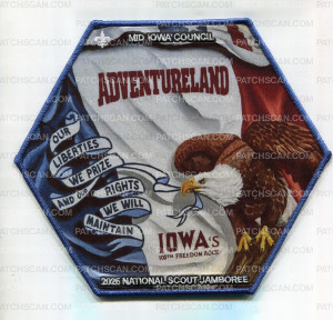 Patch Scan of Mid-Iowa Council 2026 National Jamboree Art Set (Center) Trading Set