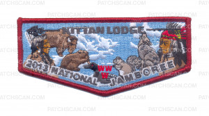 Patch Scan of KITTAN LODGE 2013 JAMBOREE FLAP (RED BORDER)